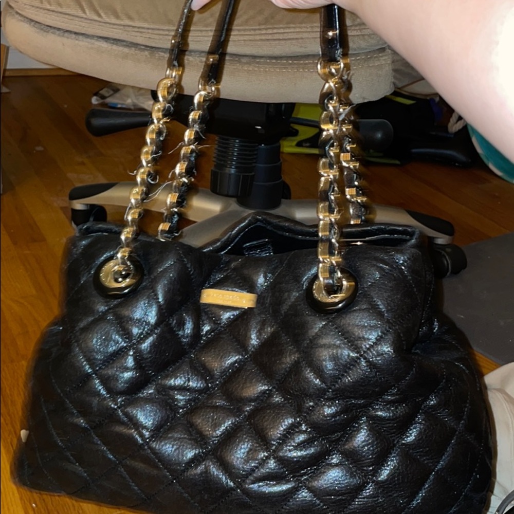 Kate spade large quilted black bag